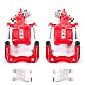 PowerStop Rear Red Powder Coated Brake Caliper Pair for Acura TSX 2004-08 | Honda Accord 1998-07 - High-Temp Brake Caliper Upgrade, S2068