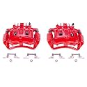 PowerStop Rear Red Powder Coated Brake Caliper Pair for Ford Excursion 2000 |F-250 Super Duty 1999-00 |F-350 Super Duty 1999-00 - High-Temp Brake Caliper Upgrade, S4690