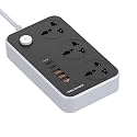 Power Strip with 3 Universal Sockets & 5 USB Ports (2 PD + 3 QC), 2 Meter Extension Board with Safety Switch for Mobile, Laptop, Tablet, Smart Devices