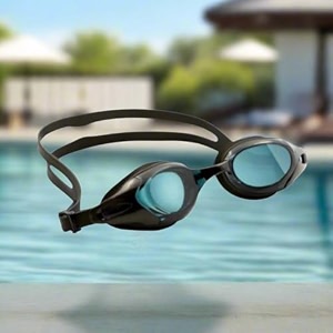 power swimming goggles for men amp women  anti-fog amp uv protection  adjustable strap amp leak-proof big frame swim goggles  wide-vision professional swimming goggles  black lens power -100