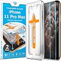 Power Theory Designed for iPhone 11 Pro Max Screen Protector Tempered Glass [9H Hardness], Easy Install Kit, 99% HD Bubble Free Clear, Case Friendly, Anti-Scratch, 2 Pack