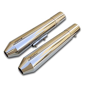 powerage performance slip-on twin exhaust short type for royal enfield re interceptor 650  continental gt 650 polish finish