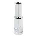 Powerbuilt 1/2 Inch Drive x 7/16 Inch SAE Deep Socket, 6 Point, Chrome-Vanadium made, Size Marking - 642323