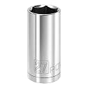 Powerbuilt 1/2 Inch Drive x 27mm Metric Deep Socket, 6 Point, Chrome-Vanadium made, Size Marking - 640841
