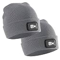 POWERCAP LED Hat Light 150 Lumens Rechargeable Fleece Beanie with Bright Built-in Headlamp Waterproof LED Warm One Size Cap
