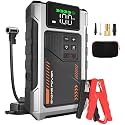 Car Battery Booster with Powerful Inflator 6000A Tyre Inflation Function 150PSI Petrol 10L Diesel 8.5L Discharge Temperature -4°F to 158°F (PD-JA2)