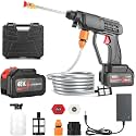48V Portable Pressure Washer with Rechargeable Battery12000mah, Cordless Pressure Washer Gun, High Pressure Jet Washer with 5M Hose for Car Fence Floor Cleaning Watering.