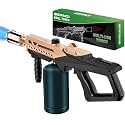 Powerful Propane Torch Gun, Kitchen Torch With Adjustable Flame, Flamethrower Blow Torch for BBQ, Campfire, Searing Steak, Camping (Propane Tank Not Included) (Gold)