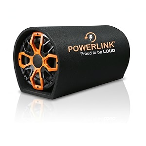 powerlink 834 car bass tube subwoofer with inbuilt amplifier - powerful audio and deep bass  4800w peak output  225w rms  deep punchy bass for cars suvs amp trucks  premium car audio accessory