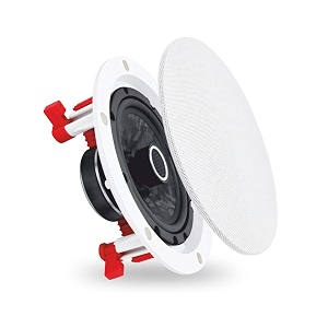 powerlink bluetooth ceiling speaker 934 master wireless 40w  frameless flush mount design built-in amplifier magnetic detachable grill 2-way stereo sound ideal for homeoffice gym amp kitchen