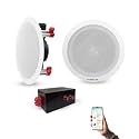 Powerlink 9" Bluetooth Flush Mount in-Ceiling 2-Way Speaker System Quick Connections Polypropylene Cone &amp; Polymer Tweeter Stereo Sound 60 Watt (30W Each) for Office, Gym, Home Theater (Pack of 2)