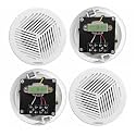 Powerlink 3-Inch 8-Watt Wired in Flush Mount Ceiling Speakers for Bathroom, Kitchen, Home Theater, Covered Porches (Pack of 4, ABS Plastic Grill)(with LMT)