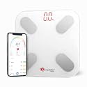 PowerMax Fitness BCA-150 BMI Weight Machine For Body Weight, Digital Body Fat Analyzer & Smart Body Composition Weighing Scale, 13 Body Parameters, IOS/Android App Sync, XL-31x31x2.2 cm (White)
