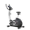PowerMax Fitness BU-740 Upright Exercise Bike for Home Use with 8Kg Flywheel, Magnetic Resistance, LCD Display, 10-Level Adjustable Resistance, Anti-Slip Pedal, Max User Weight 120kg, Black