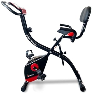 powermax fitness bx-110sx foldable magnetic exercise bike for home gym with back support seat  110kg max user  4kg flywheel  8-level resistance  lcd display pulse sensor  space-saving amp quiet