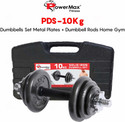 Powermax Fitness PDS-10KG Solid Iron Dumbbell Set