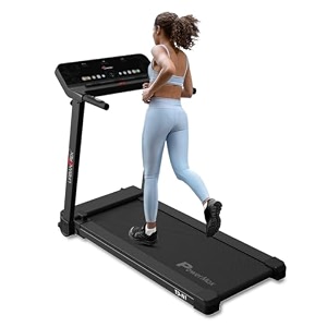 powermax fitness tdm-98 4hp foldable motorized manual incline treadmill for home use 110kg max user max speed-10kmph preset programs heart rate sensors aux speaker usb led displayblack