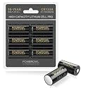 POWEROWL CR123A 3V Lithium Battery 6 Count, High Capacity 123 Batteries, Long-Lasting Power