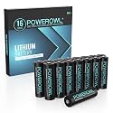 POWEROWL Lithium Batteries AA 16 Pack, High Capacity 1.5V Double A Battery for Blink Camera, High-Tech Devices, Non-Rechargeable