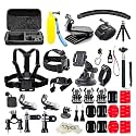 Powerpak 50-in-1 Mounts and Straps Action Camera Accessories Kit | Compatible with Gopro Hero 12/11/10/9/8/7/6/5, SJCAM, Insta360, Osmo, DJI YI Action Camera Accessories Kit