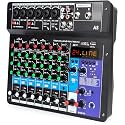 Powerpak A8 Professional 8-Channel Audio Mixing Console | Portable Digital Audio Mixer Console Build-in 24 DSP Effects BT Function 48V Phantom Power for Karaoke, Streaming, DJ