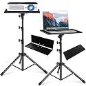 Powerpak LP-F 5.2ft Adjustable Laptop Foldable Pallet with Tripod Stand | Heavy-Duty Projector Tripod Stand with Anti Skid Pad Surface Plate for Home, Office, Remote Work, Gaming | Black