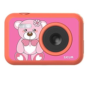 powerpak sjcam funcam 234508 cm lcd hd digital action camera cartoon print with in-built games for children amp adult kids funcam bear dark pink - megapixels 50 gb 32