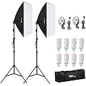 Powerpak SK-4B|8 x 45w CFL Bulb Studio Light Softbox|8 Feet Photography Light Stand|Videography,Product Photography,Studio Equipment Kit|Photo&amp;Video Light Softbox with Removable Diffuser,Black/Silver