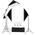 Powerpak SL-3B 3 Point Softbox Lighting Kit with Boom Arm Stand | 3 x LED Bulb Studio Light Kit | 2M Photography Light Stand | Videography, Product Photography, Studio Equipment Kit