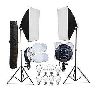 powerpak sl-4b  8 x led bulb studio light kit  6 feet photography light stand  videography product photography studio equipment kit  studio lighting amp photography with removal diffuser blacksilver