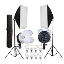 Powerpak SL-4B | 8 x LED Bulb Studio Light Kit | 6 Feet Photography Light Stand | Videography, Product Photography, Studio Equipment Kit | Studio Lighting &amp; Photography with Removal Diffuser, Black/Silver