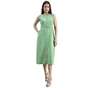 Powersutra Comfort Fit Cotton Elasticated-Waist Striped Dress