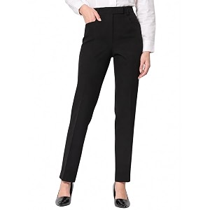 Powersutra Women Black High Waist Formal Trouser