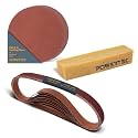 POWERTEC 1x30 Sanding Belts + 5 Inch PSA Sanding Disc + Abrasive Clening Stick, 64PK, 4 Each 60/80/120/180/240/400 Grits 1 x 30 Sanding Belt & 20 Each 60/80 Grits Adhsive Sanding Discs (45503)