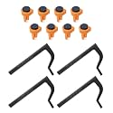 POWERTEC 4PCs Bench Dog Clamp &amp; 8PCs Bench Dogs for 3/4" Bench Dog Hole, 8" Hold Fast Clamps for Woodworking, Fits MFT Work Table, Wood Clamps for Use w/Hammer, Work Bench Accessories (71958)