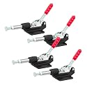 POWERTEC 4PK Push Pull Toggle Clamp, 500lbs Holding Capacity, 305CM Quick Release Push Pull lever Clamp, Stroke Clamp for Welding, Woodworking Jigs and Fixtures, Pocket Hole Jigs, CNC (20318-P4)