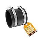 POWERTEC 70148V 2-1/2 Inch Dust Control Flex Cuff with Steel Hose Clamps, Hose Connector Rubber Cuff Coupler for Woodworking Dust Collection Fittings, Dust Collector Accessories & Machinery, 1pk