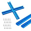 POWERTEC 71493 Double-Cut Profile Universal T-Track (24 inch) w/Intersection Kit and Wood Screws