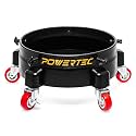 POWERTEC Bucket Dolly with Caster Wheels for 5 Gallon Buckets, 5 Gallon Bucket Cart Roller with 3 Locking Wheels, Screw Clamps & Connector, Designed for Dust Separator, Car Wash & Detailing (70487)