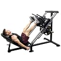 Powertec Leg Press Hack Squat Combo Machine, 2-in-1 Plate Loaded Lower Body Strength Trainer for Home Gym, Quads Glutes Hamstrings Calves