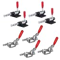 POWERTEC Toggle Clamp Set, 4PK 300 lbs & 4PK 500 lbs Holding Capacity, 305CM & 302F Quick Release Push Pull Clamp for Woodworking, Pocket Hole Jigs, Welding, CNC