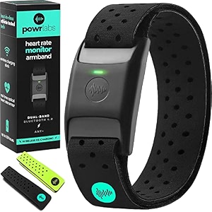 powr labs bluetooth armband heart rate monitor - ant heart rate sensor for wrist works with polar peloton wahoo strava garmin whoop apps