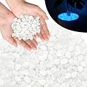 PoYang 2000pcs Glow in The Dark Rocks Outdoor Decor, White, 2.4 lbs/Bag