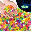 PoYang 2000pcs Glow in The Dark Rocks Outdoor Decor, Multicolor, 2.4lbs/Bag