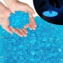 PoYang 2000pcs Glow in The Dark Rocks Outdoor Decor, Blue, 2.4 lbs/Bag