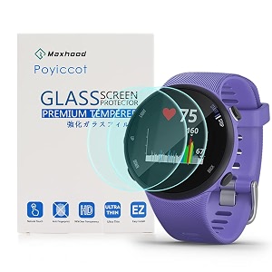 poyiccot for garmin forerunner 4545s tempered glass screen protector 2pack ultra-thin 9h hardness scratch resistant screen protector film forgarmin forerunner 4545s smartwatch