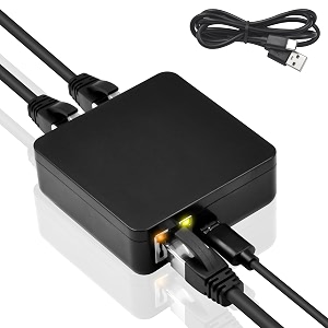 poyiccot rj45 ethernet splitter 1000mbps ethernet splitter high speed lan splitter with usb power cable gigabit rj45 splitter adapter for cat5 cat6 cat7 cable 2 devices simultaneous networking