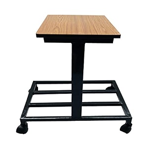 pp chair office home double inverter-battery trolley stand in 1 inch pipe movable trolly with height 26 inch trolley suitable for all type inverter-batteries with wheels wooden top heavy duty