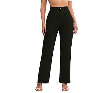 Womens Poly Cotton Trousers Pants Relaxed Fit