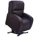 Golden Technologies PR761-MLA EZ Sleeper with Twilight Power 5 Zone Lift Chair Recliner PR-761 with Power Headrest Pillow 375 lb Weight Capacity - Brisa Coffee Bean Ultra Leather